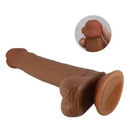 Фалоімітатор з мошонкою PRETTY LOVE TALLEN 8.7(220mm) Sliding Skin Series TPR, Suction base PRETTY LOVE BW-008117LP 102656 - мініатюра 5