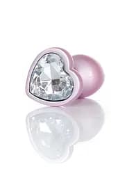 Анальна пробка - Jewellery Pearl Pink Heart Plug Clear S - мініатюра 3