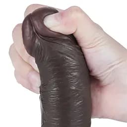 Фалоімітатор із присоскою Lovetoy Sliding-skin Dong 20 см чорний - мініатюра 9