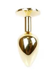 Анальна пробка - Jewellery Gold Plug Red - мініатюра 7