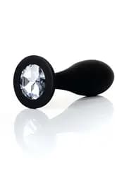 Анальна пробка - Jewellery Silicone Black Plug M Clear - мініатюра 1