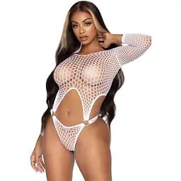 Боди Leg Avenue Top bodysuit with thong back White