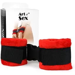 Наручники Art of Sex - Handcuffs Soft Touch Червоні - мініатюра 3