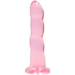 Фалоімітатор RealRock Crystal Clear 7" 18 см (рожевий)