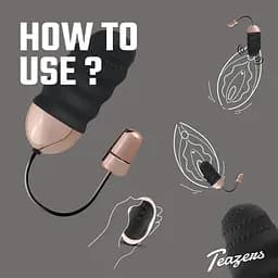 Віброяйце Teazers Ribbed Vibrating Egg, 8 см (чорний) - мініатюра 10