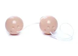 Вагінальні кульки Duo-Balls Skin, 21 см, бежевий - мініатюра 3