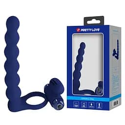 Віброкільце Pretty Love Hercules Penis Sheath III 15.3 см синій - мініатюра 9