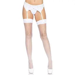 Панчохи Leg Avenue Backseam Thigh Highs White One size