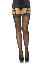 Панчохи Leg Avenue Stockings Rhinestone backseam Black One size - мініатюра 2