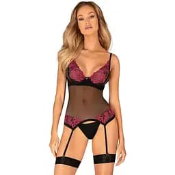 Корсет Obsessive Rosenty M/L чорний