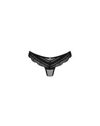 Напівпрозорі трусики із підвіскою Obsessive Ivannes panties black чорні S/M - мініатюра 5