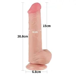 Фалоімітатор Sliding-Skin Dual Layer Dong 8'' Flesh 20.8 см тілесний - мініатюра 5