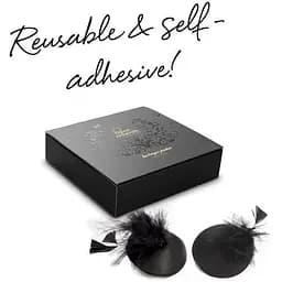 Пестіс - стикини Bijoux Indiscrets Burlesque pasties FeaTher, з пір'ям - мініатюра 5