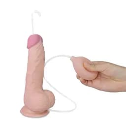 Фалоімітатор Cumming Softee Soft Ejaculation Cock With Ball 8" 20.3 см тілесний - мініатюра 2