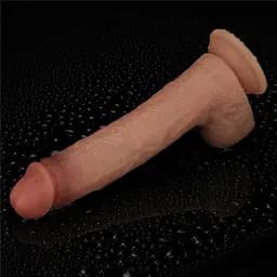 Фалоімітатор - Sliding Skin Pro Dual Layer Silicone Dong 9" Flesh - мініатюра 2