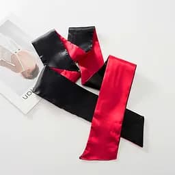 Пов'язка для очей BDSM Face Bandage XS-M Червоно-чорна - мініатюра 4