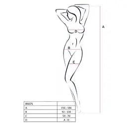 Відвертий бодістокінг із глибоким декольте Passion BS075 white One size - мініатюра 4