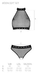 Білизна з відкритим доступом Passion MOONLIGHT Set L/XL black топ стрінги - мініатюра 7