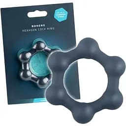 Эрекционное кольцо.Boners Hexagon Cock Ring 3.8 см серый