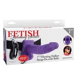 Полый страпон с вибрацией Fetish Fantasy Series 19 см фиолетовый