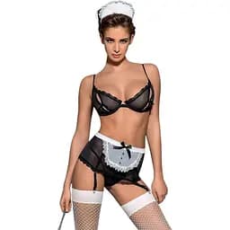 Еротичний костюм покоївки Obsessive Maidme Set 5pcs L/XL