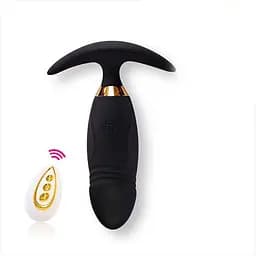Чорний анальна пробка з голівкою "Svakom Primo Wine" з вібрацією і Д/У USB 10*2,8 см - Анальні іграшки