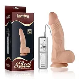 Вібратор Real Extreme Vibrating Dildo 9" - мініатюра 1