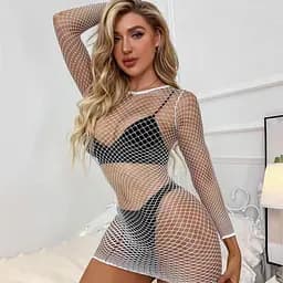 Міні-сукня відкрита та спокуслива S/M/L Білий K0758-2 - мініатюра 2