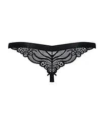 Мереживні танги з доступом Obsessive 828-THC-1 crotchless thong чорні S/M - мініатюра 6