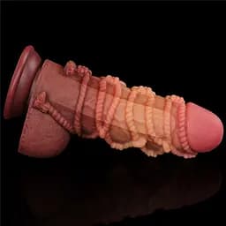 Фалоімітатор Dual-Layered Silicone Nature Cock 9.5'' 24.5 см коричневий - мініатюра 12