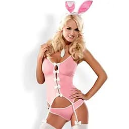 Сексуальний костюм Obsessive Bunny S/M рожевий