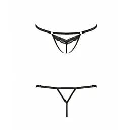 Відверті трусики-стрепи з мереживом Passion Exclusive SOLON THONG XXL/XXXL black - мініатюра 5