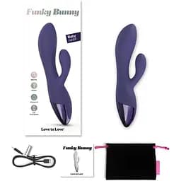 Вібратор-кролик Love To Love Funky Bunny Midnight Indigo: Грайлива подвійна стимуляція Індіго - мініатюра 6