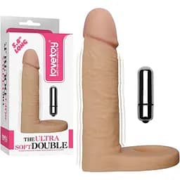 Насадка на пеніс Lovetoy The Ultra Soft Double Vibrating 5.8" 14.7 см тілесний