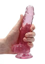 Реалістичний фалоімітатор RealRock With Balls 7" 19 см рожевий - мініатюра 7
