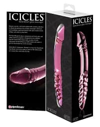 Двосторонній фалоімітатор Icicles Model 57 23 см рожевий - мініатюра 4