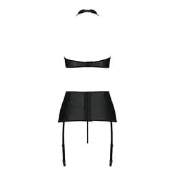 Комплект із еко-шкіри з імітацією шнурівки Passion Nancy Set black L/XL - мініатюра 4