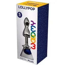 Металева анальна пробка Wooomy Lollypop Double Ball Metal Plug Blue S - мініатюра 3