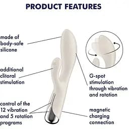 Вібратор-кролик Satisfyer Spinning Rabbit 1 Beige - мініатюра 7