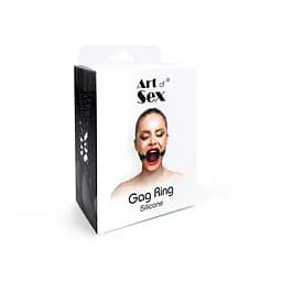 Кляп силіконове кільце натуральна шкіра, Gag Ring внутрішній діаметр кільця 40 мм, Чорний Art of Sex SO6707 95121 - мініатюра 3