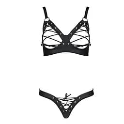 Комплект з екошкіри Passion Celine Bikini black L/XL - мініатюра 3