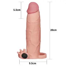 Насадка на пеніс Lovetoy Pleasure X-Tender Flesh Add 3" 20 см тілесний - мініатюра 5