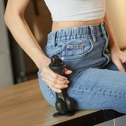Реалістичний фалоімітатор Strap-On-Me Sliding Skin Realistic Dildo Black - XXL, ефект рухомий до - мініатюра 6