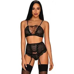 Комплект білизни Obsessive Basitta S/M чорний