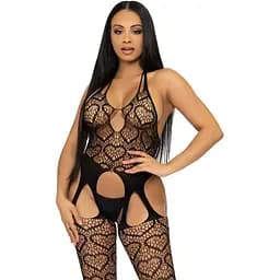 Бодістокінг з відкритим доступом Leg Avenue Net suspender Bodystocking One Size Black, мереживо