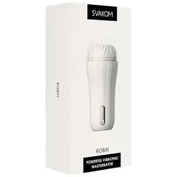 Мастурбатор Svakom Robin White с вибрацией, ультрамягкий рукав, функция Boost, LED-экран