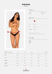 Напівпрозорі трусики із підвіскою Obsessive Ivannes panties black чорні S/M - мініатюра 7