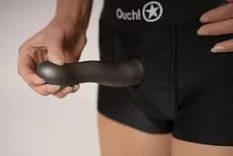 Фалоімітатор Ouch! Curvy G-Spot Dildo 7'' 17 cm (фіолетовий) - мініатюра 7
