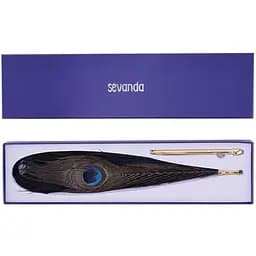 Лоскітка Lockink Sevanda Natural Peacock Flirting FeaTher Tickler, перо павича - мініатюра 8