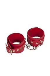 Наручники Leather Restraints Hand Cuffs Red - мініатюра 4